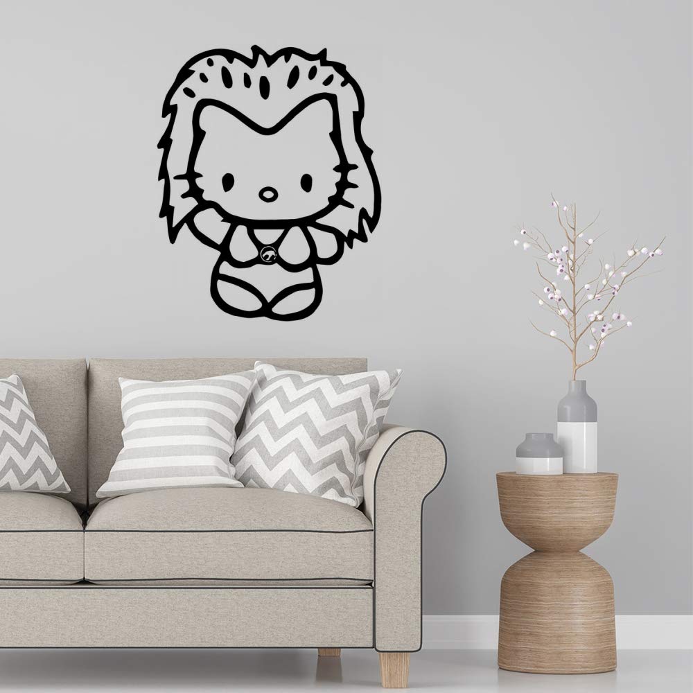 Gadgets Wrap Wall Decals 29CM Wall Stickers Black Color - (Hello Kitty Cheetara Thundercats)