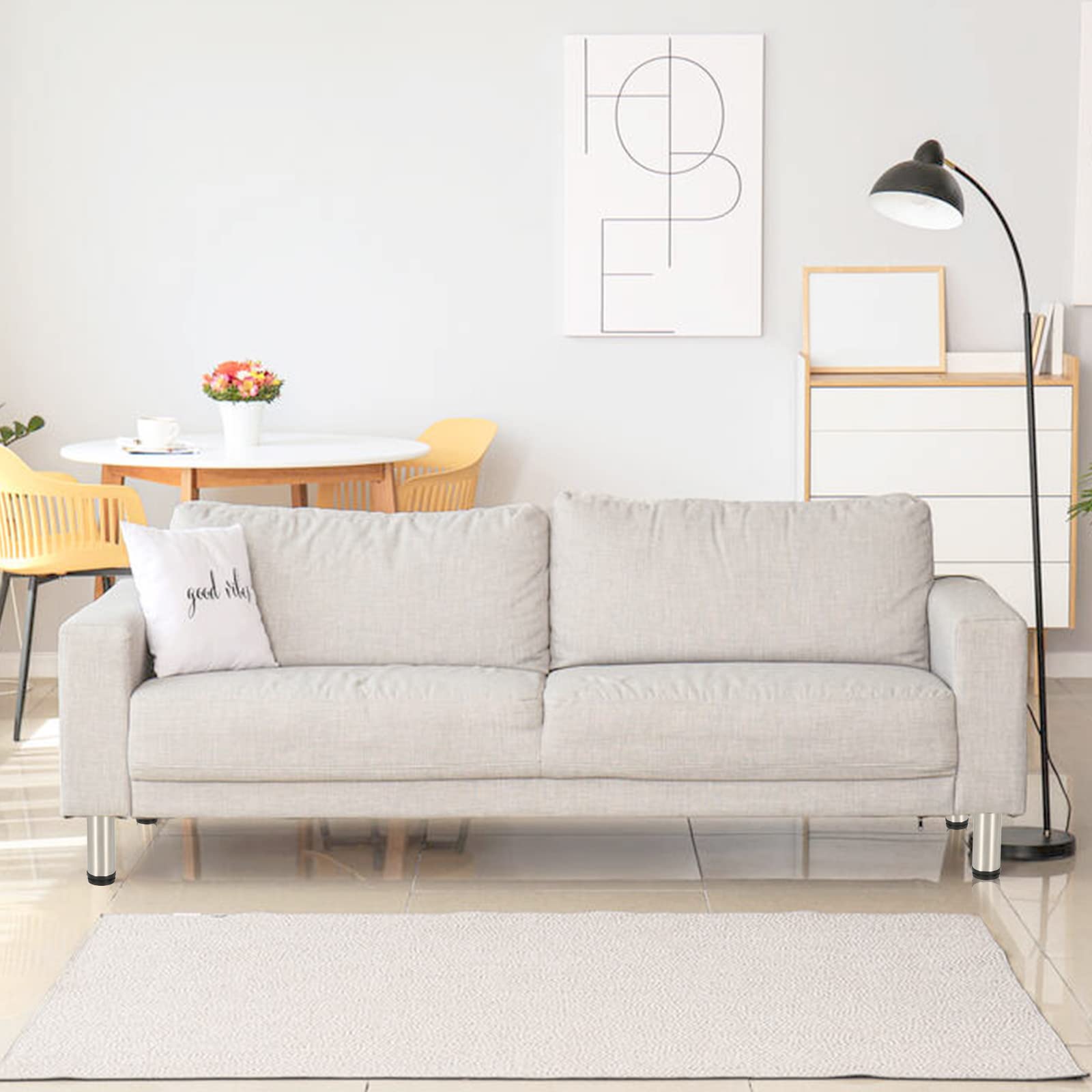 12 Patas Regulables de Acero Inoxidable para Muebles, Altura de 80 mm, Altura Ajustable, 15 mm, para Muebles, Armarios de Cocina, Mesa, Patas de Armario, Soporta hasta 250 kg