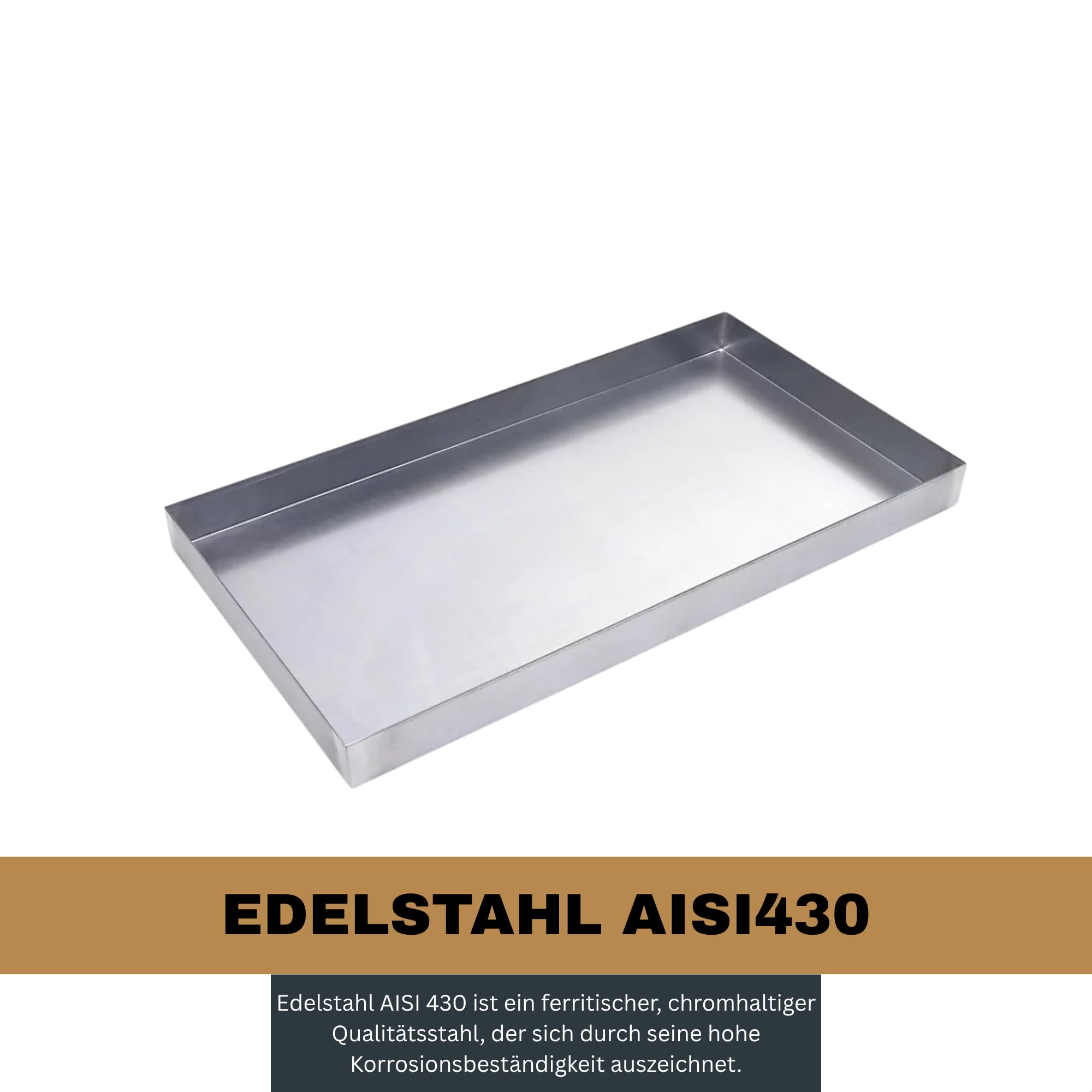 Schleifmeister24 - Edelstahl Ölauffangwanne Lackwanne - Maße 50 x 70 cm - AISI 430 Legierung - Edelstahlwanne, Gastro, Untersatz, Auffangbehälter