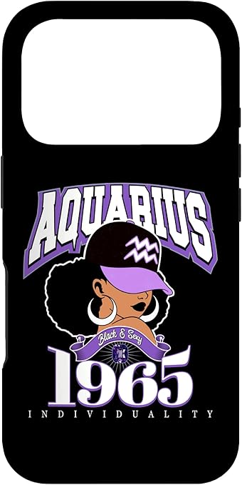 Aquarius 1965 Zodiac Queens Afro Astrology Birthday Case for iPhone 17 Pro