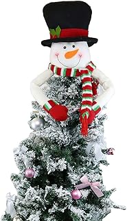 Large Size Christmas Tree Topper Snowman Hugger Christmas Decorations for Holiday Xmas Trees Ornament with Poseable Arms Party Supplies