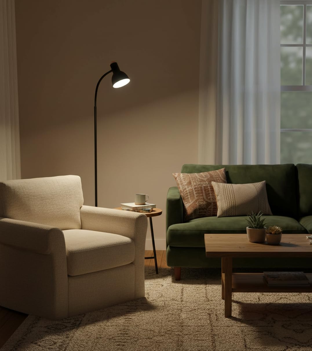 BEL AIR HOME - Lámpara de Pie de Salón Argos Negro 155 cm - Luz Regulable E-27 en Metal y Madera para Decoración Nórdica y Lectura de Muebles de Hogar (NEGRO)