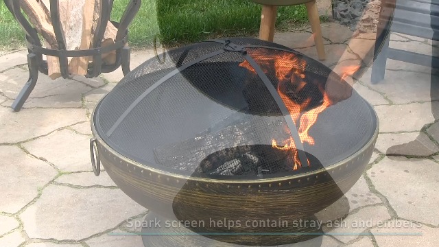 Amazon.com : Sunnydaze 30-Inch Large Outdoor Fire Pit - Wood