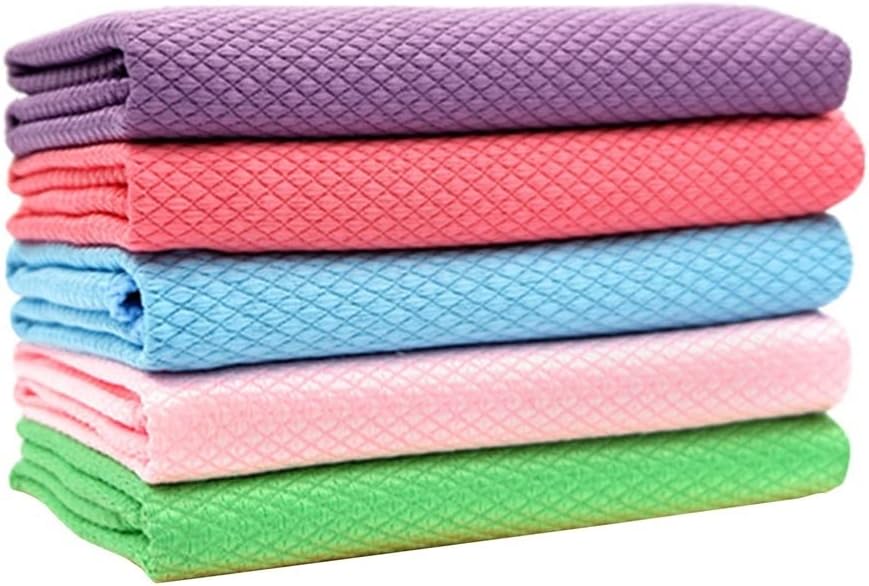 5-Pack Kitchen Sassafras Hand Towel rag Fish Scale Wipes Household dishwashing Sassafras Hand Towel