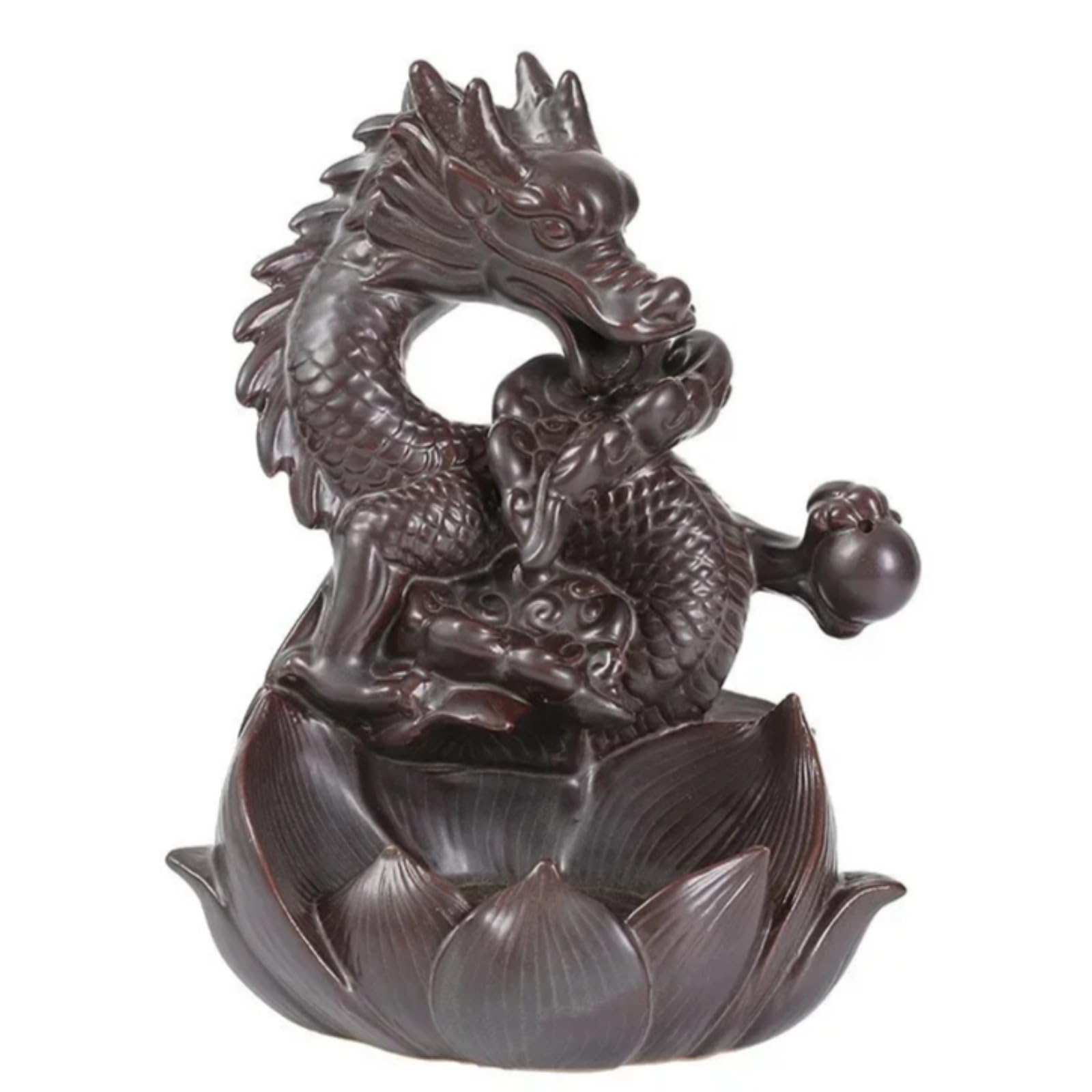 Brûleur d'encens à refoulement artisanal en céramique fait main 16cm