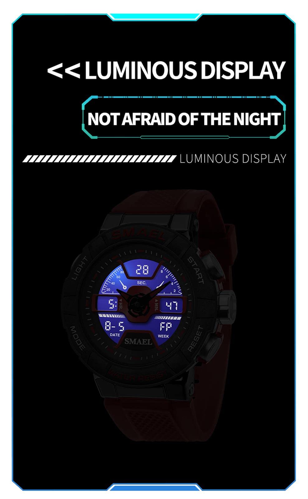 Montre De Sport pour Homme Numériques Montres Imperméable Digital Militaire Montres avec Alarme Mode Grand Cadran Montres