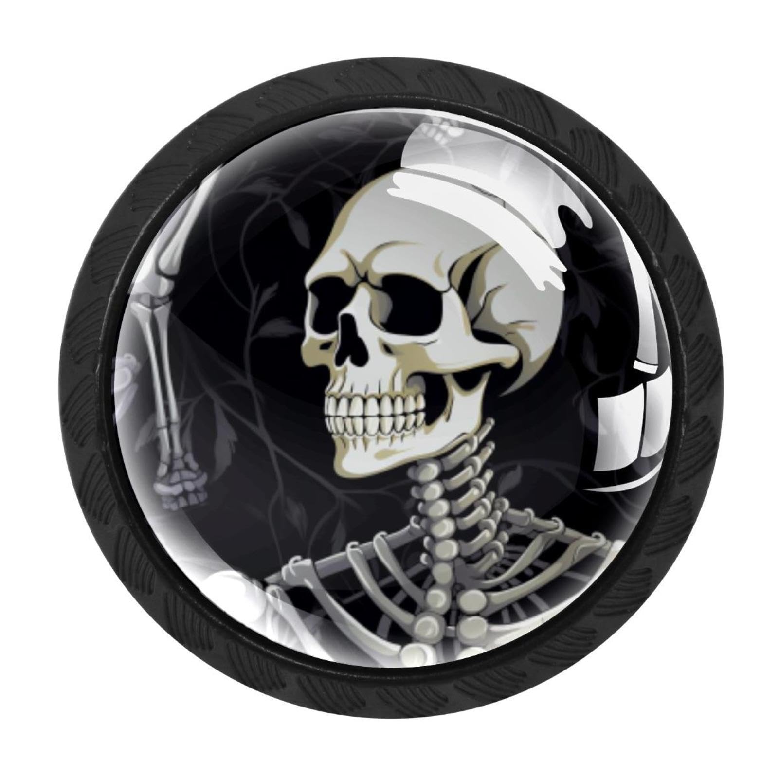 CHENZZZZ 4 pcs Skeleton Cabinet Knobs Crystal Drawer Pulls for Kitchen, Bathroom Cabinet, Dresser and Cupboard