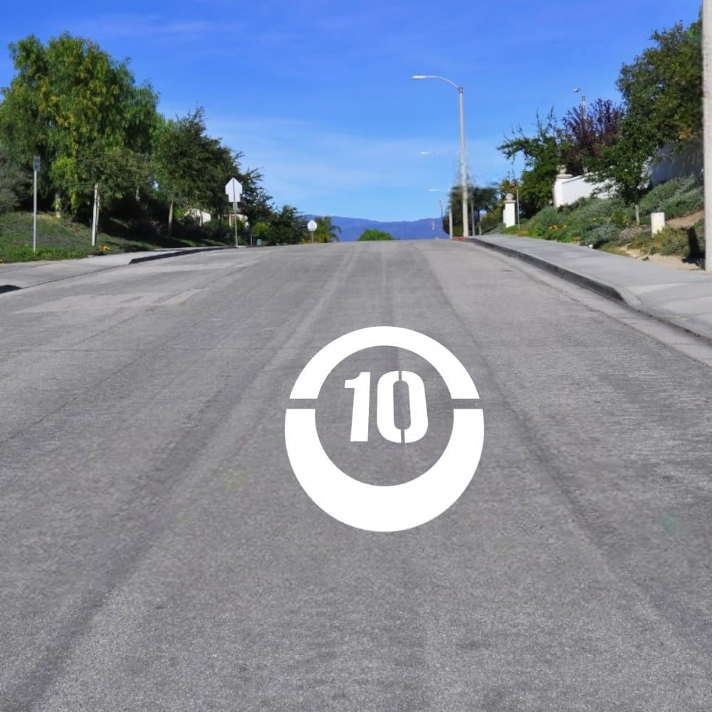 Signalétique.biz France - Signaletique.biz Pochoir Vitesse Limitée PVC 5 mm pour Marquage au Sol, Format 800 x 800 mm