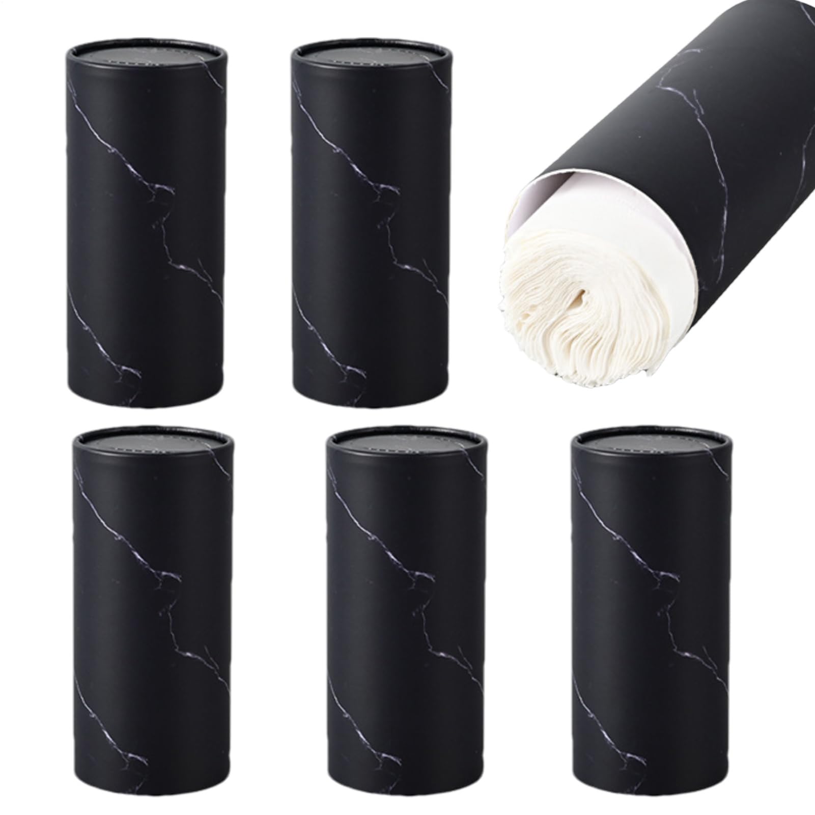 Cylinder Tissues For Car, Cup Holder Tissue Box For Car, Napkin Pumping Paper Case Dispenser Tissue Tube Holder, 6 Canisters/300 Tissues