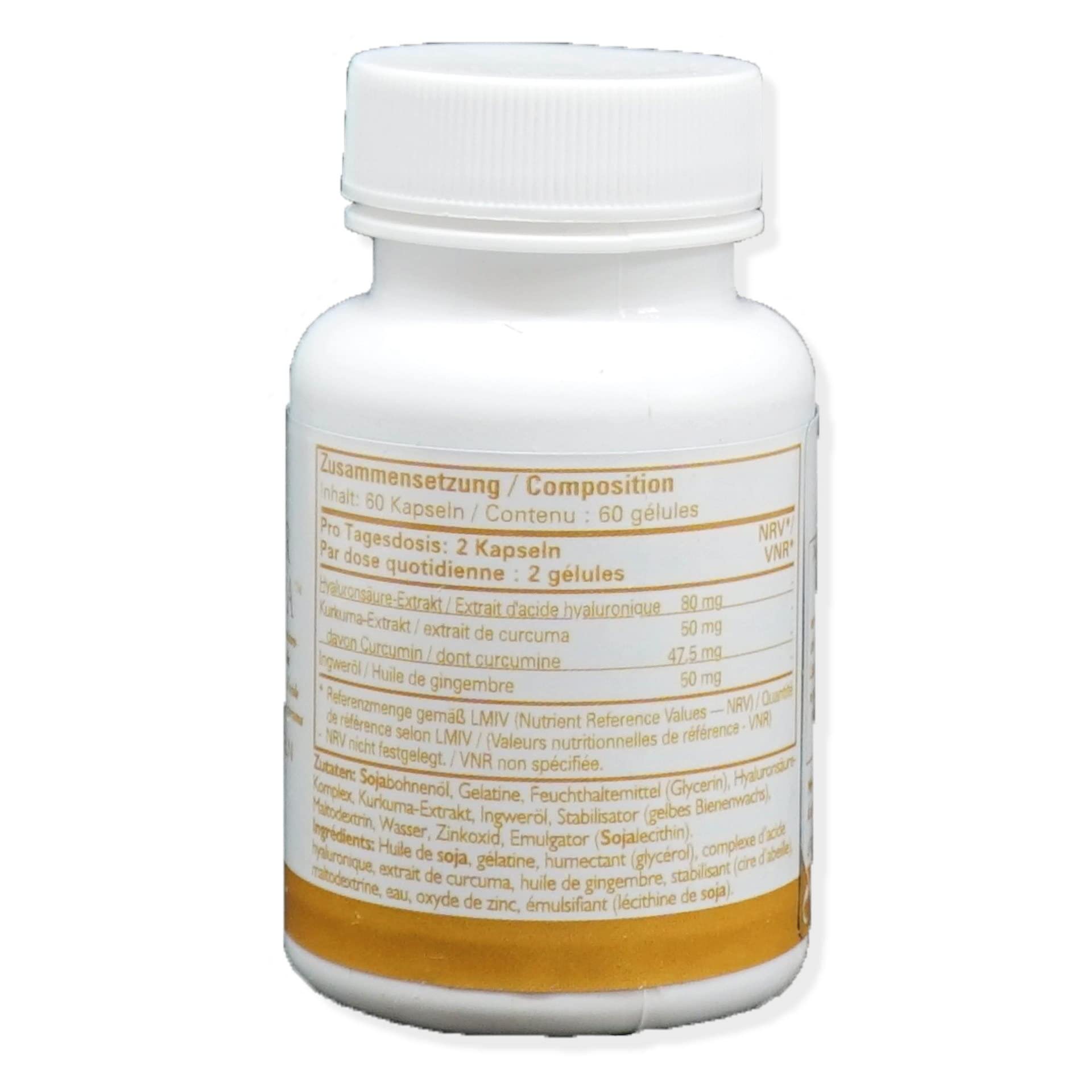 Forever Active HA, Nahrungsergänzungsmittel mit Hyaluronsäure-Extrakt, Ingwer und Kurkuma-Extrakt, 60 Softgel-Kapseln, glutenfrei