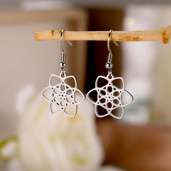 KKJOY Orecchini con Fiori del Compleanno in Acciaio Inossidabile
