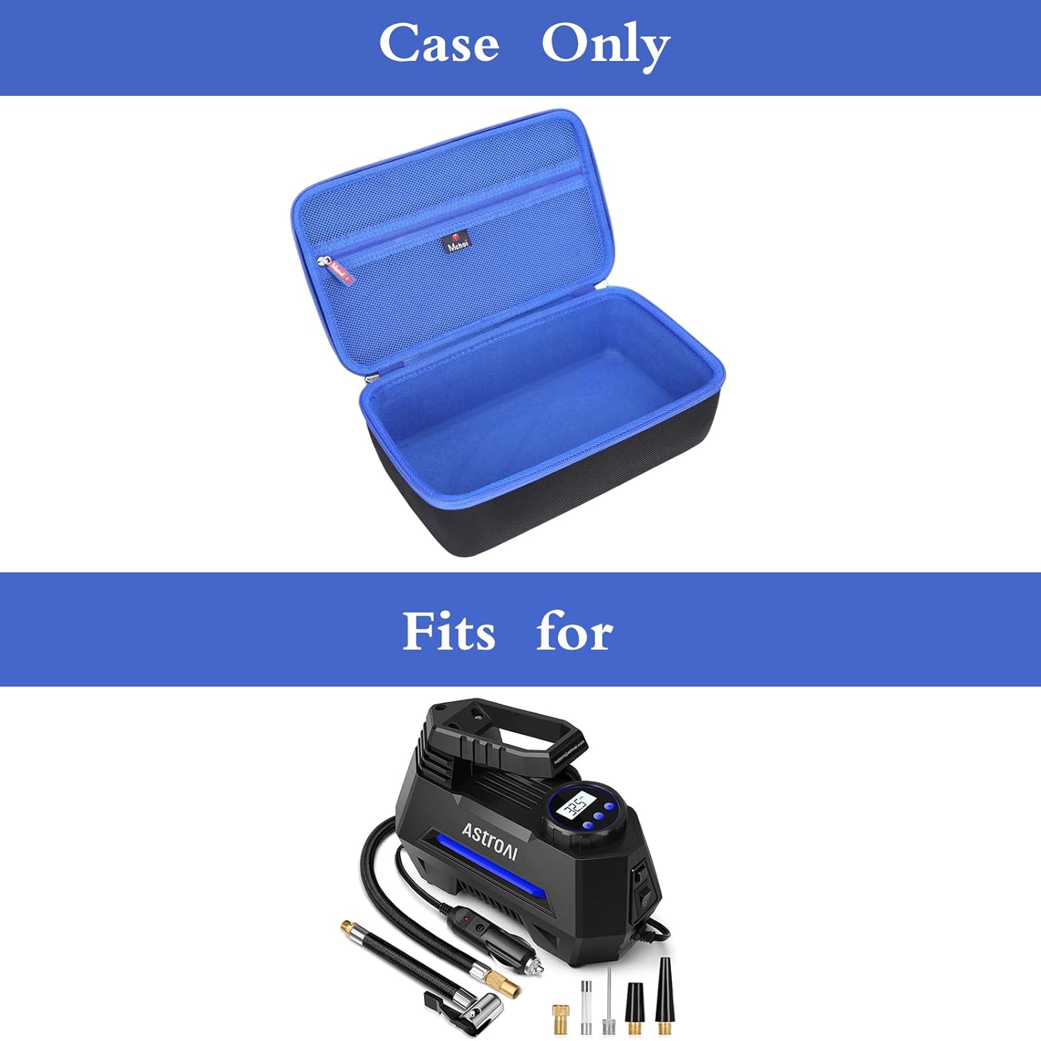 Mchoi Hard Travel Case Compatible with AstroAI Air Compressor Tire Inflator Portable Air Pump, Case Only (Blue) - Image 7