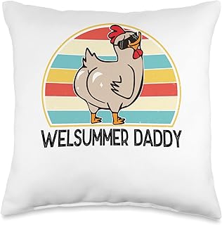 Welsummer Chicken Daddy. Funny Welsummer Chicken Dad for Men Throw Pillow