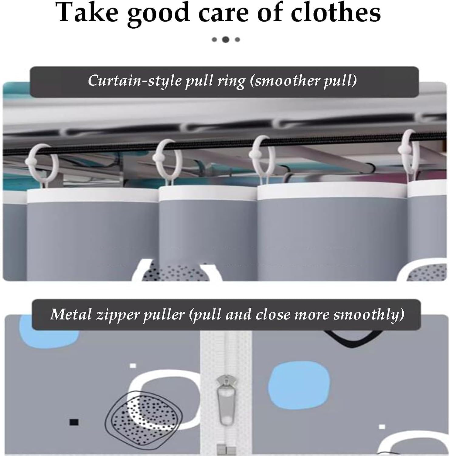Large Portable Wardrobe Closet, Iron Alloy Frame, Breathable Cloth Cover, Easy to Assemble, Spacious Storage