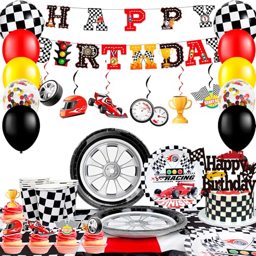 Decoraciones de cumpleaños de coche de carreras para evitar la organización estresante