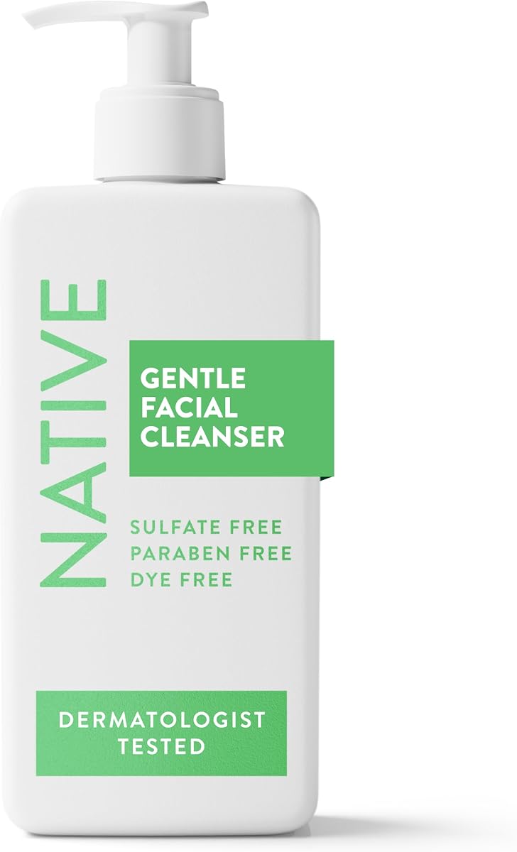 Gentle Facial Cleanser for Sensitive Skin, Fragrance Free, Sulfate Free, with Vitamin B3 and Aloe, Dermatologist Tested, 12.5 FL Oz