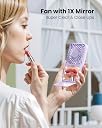 Gaiatop Mini Handheld Fan - 3 Speeds, 2000mAh USB Rechargeable Portable Fan with LED Lighted Makeup Mirror and Stand, Small Personal Fan Ideal for Outdoor Travel, Gifts for Women & Girls (Purple) gallery image