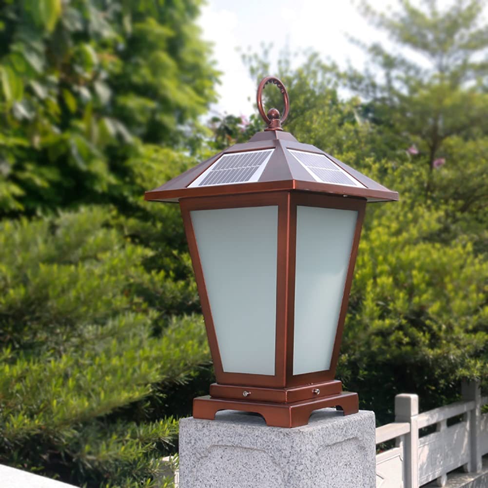 Światła słupkowe na zewnątrz, lampy ogrodowe, oświetlenie tarasu LED, solarne światła słupkowe na zewnątrz, lampa ogrodowa, ciepła biała lampa słupkowa, IP65, wodoodporna, nowoczesna latarnia słupkowa, do tarasu, ogrodzenia, willi, filar bramy