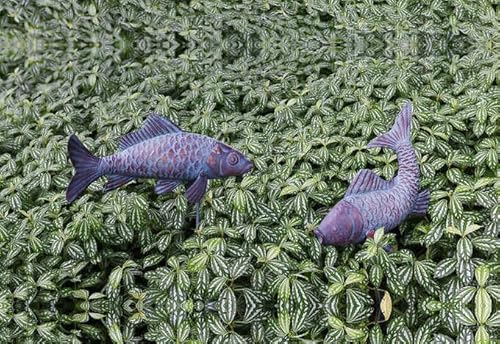 Garden Sculptures & Statues | Garden Statues | Fish Statue | Antique Copper Fish Garden Statue | Set Of 2 Fish Sculpture Garden For Outdoors, Patio Decor, Backyard And Home Kitchen Decoration #TOP7