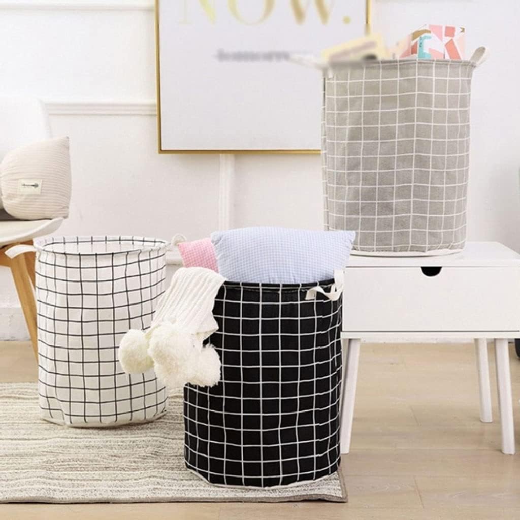 2pcs Foldable Dirty Clothes Storage Bag Laundry Basket Hamper Washing Bin House (Color : Gray,) (Black One Size)