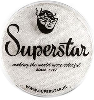 Superstar Shimmer Face Paint - Silver White Shimmer with Glitter 064, Hypoallergenic, Gluten Free & Cruelty Free - Child Friendly, Great for Fairs, Carnivals, Party & Halloween Painting (45 gm)