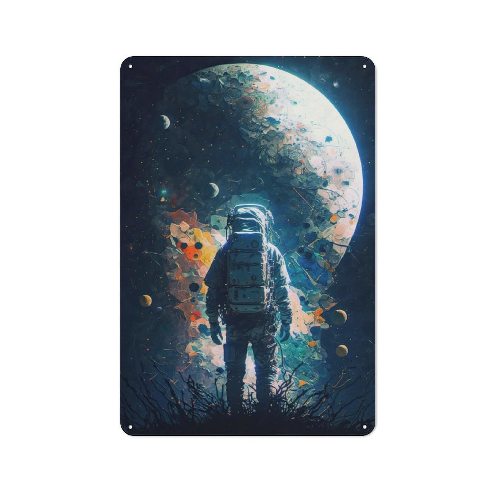 Junmoney Space Voyager Vintage Tin Sign 30X20cm With For Guest Room Or Hallway, Suited To Wall Displays In Guest Rooms And Hallways
