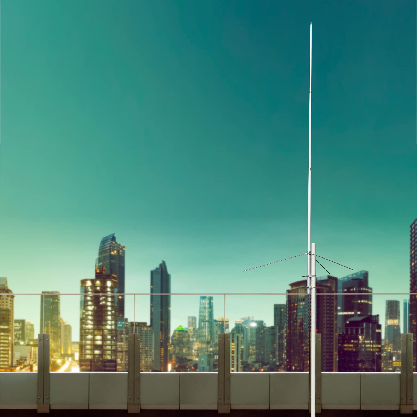 UAYESOK Antena base Amateur de doble banda 2m/70 cm, antena de radio móvil de fibra de vidrio, antena de estación base vertical 5.5/8.5dBi conector So239 para sistema repetidor de radio, escáner de