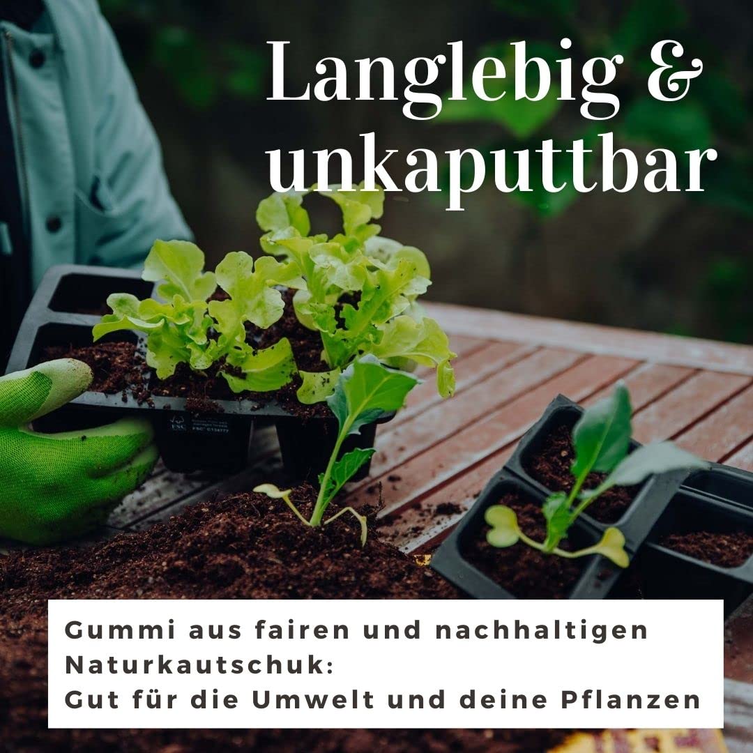 6er Saatgutschale L – Anzuchttöpfe je 5 x 4 cm – Aus Fair Trade Naturkautschuk – Anzuchtplatte für 6 Setzlinge – Aussaatplatten nachhaltig und umweltfreundlich ohne Plastik