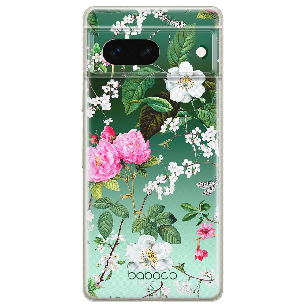 Babaco ERT GROUP mobile phone case for Google PIXEL 7 original and officially Licensed pattern Flowers 035 optimally adapted to the shape of the mobile phone, case made of TPU
