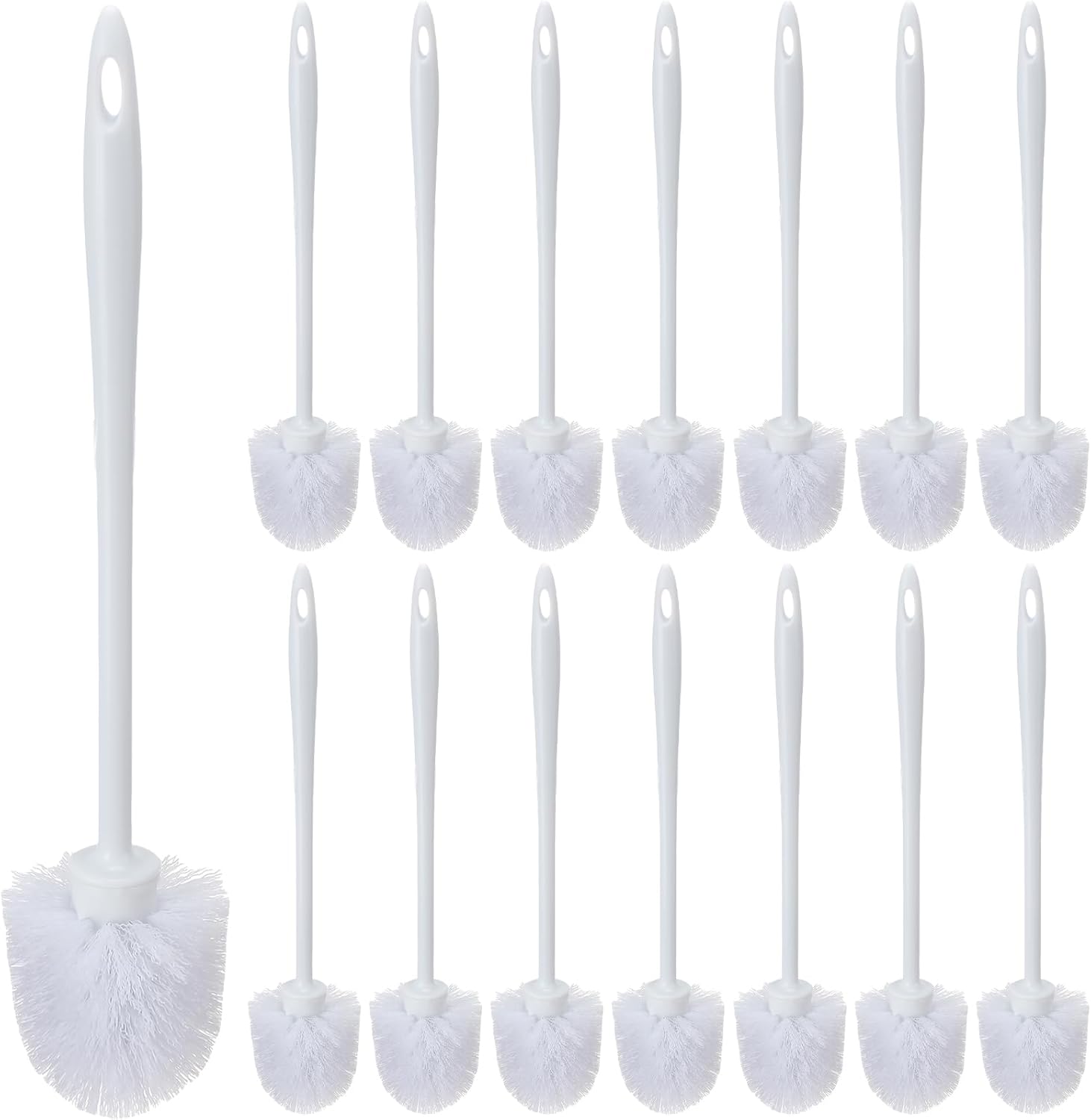 Tioncy 15 Pcs 14.2 Inch Toilet Brush Commercial Heavy Duty Toilet Bowl Cleaning Scrub Long Scrubber for Bathroom Cleaning Supplies
