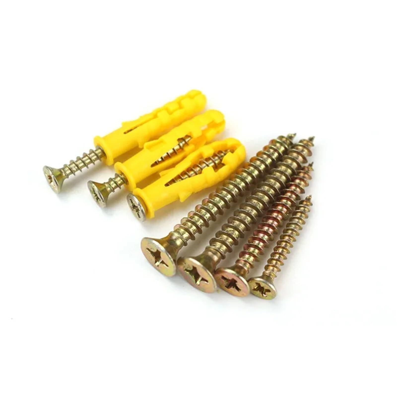 Dübel 10mm M6M8M10 Expansionswandanker, Dübel, Befestigungselemente, Nylon, selbstschneidend, Kreuzschlitzschraube, gerippt, gelb, Trockenbau(M10x135mm-(10 sets))