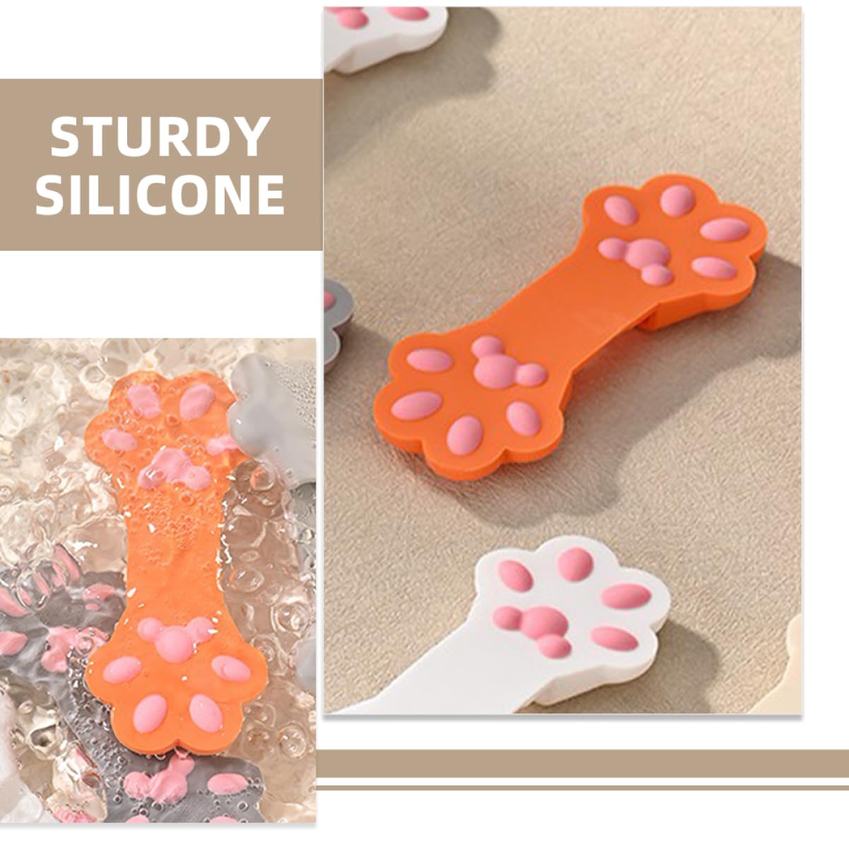 MAGICLULU 8pièces Clips Alimentaires Silicone Forme De De Chat Pince à Snacks Et De Scellage pour Aliments Accessoires pour Cuisine