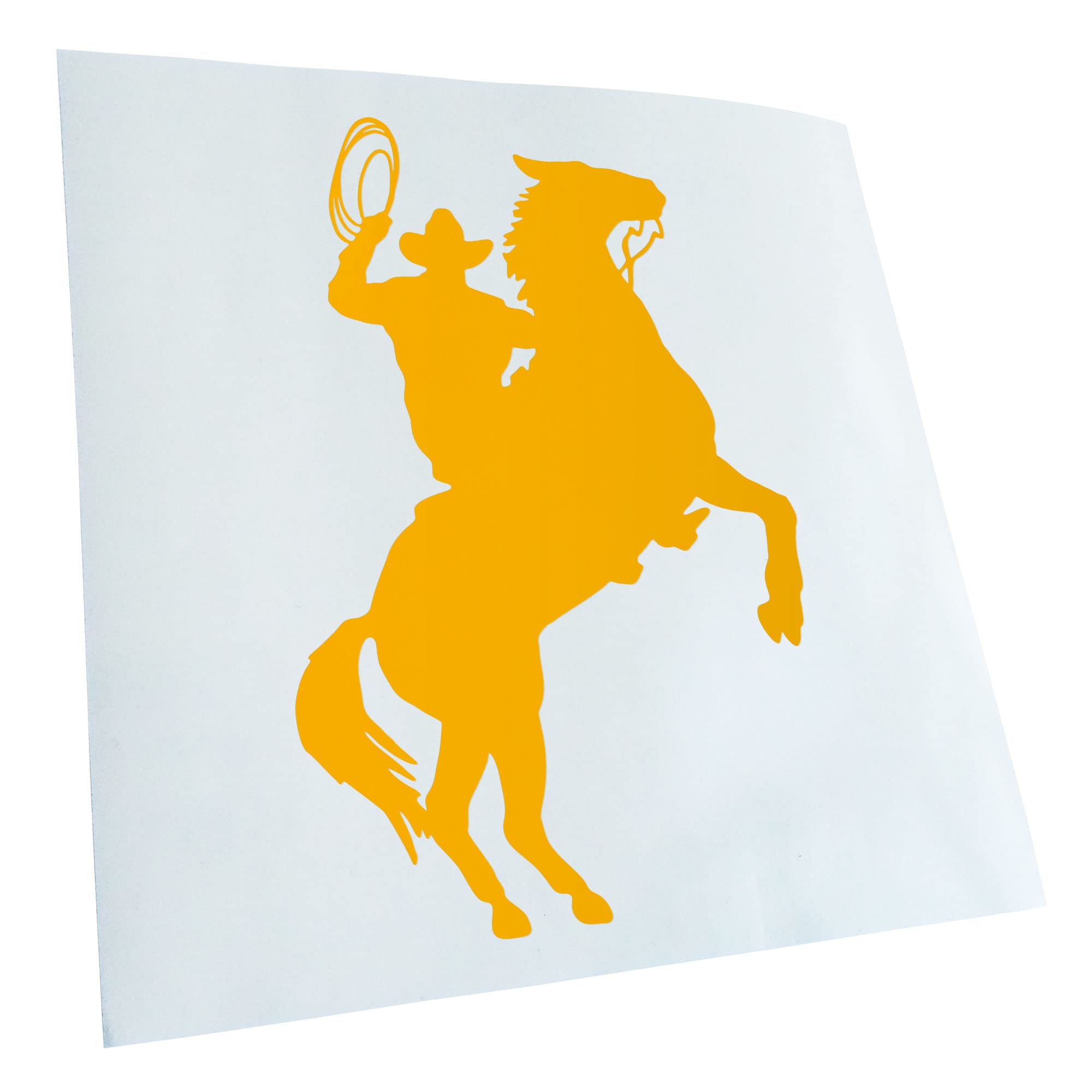 Kiwistar - Car Sticker - Yellow - 50 x 33 cm Cowboy with Horse Lasso Sticker for Car, Laptop, Bicycle, Truck, Motorcycle Multicoloured JDM Decal Racing