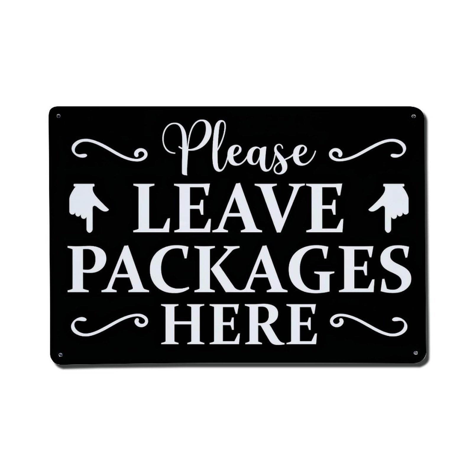 Please Leave Packages Here Retro Metal Tin Sign, Vintage Decor Art Poster for Bar, Home, Man Cave, Kitchen, Laundry Room Gift 8x12Inch