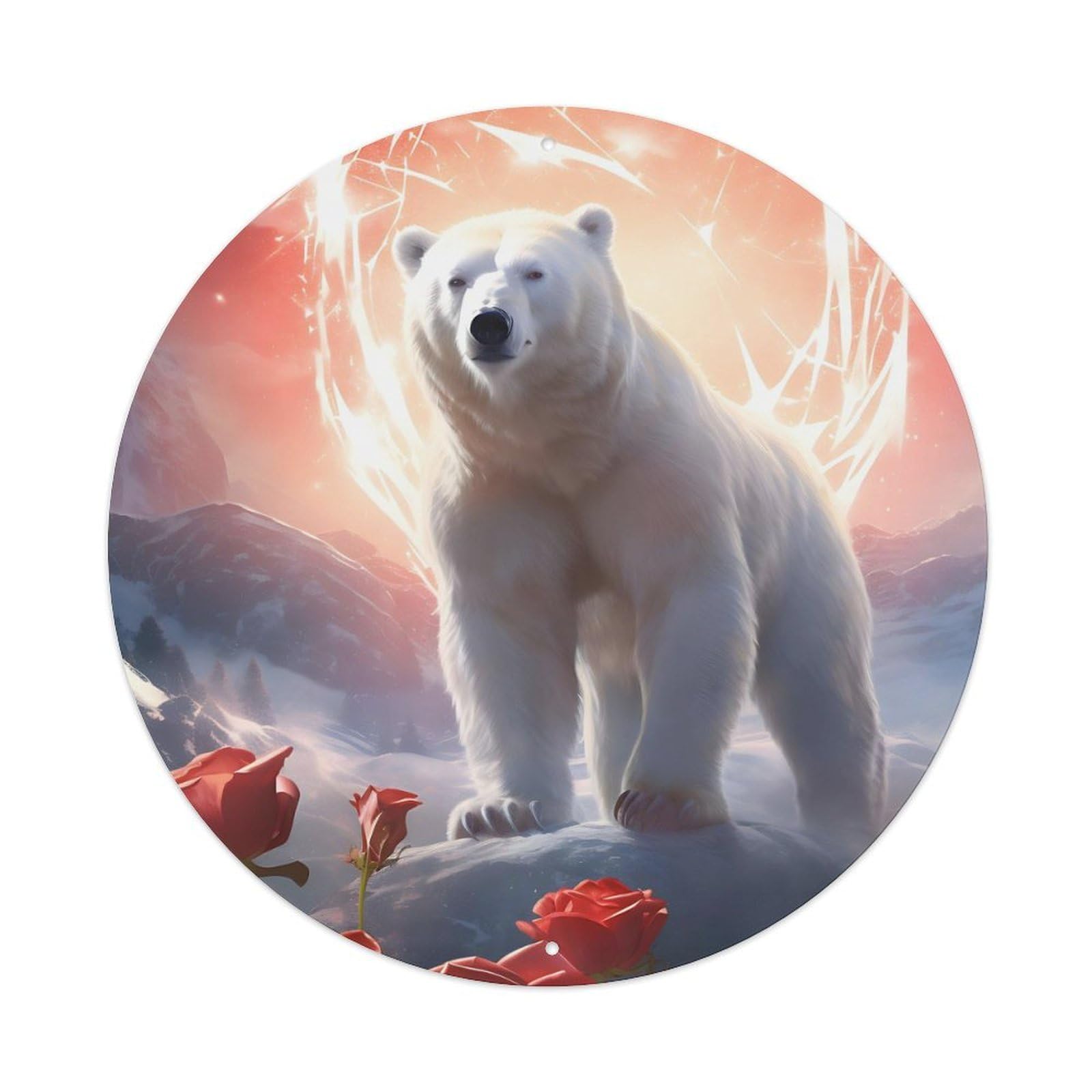 Animals Artwork Polar Bear Vintage Metal Tin Sign Plaque Wall Decor for Cafe, Club Bar, Office, Garden Metal Poster 8x8Inch