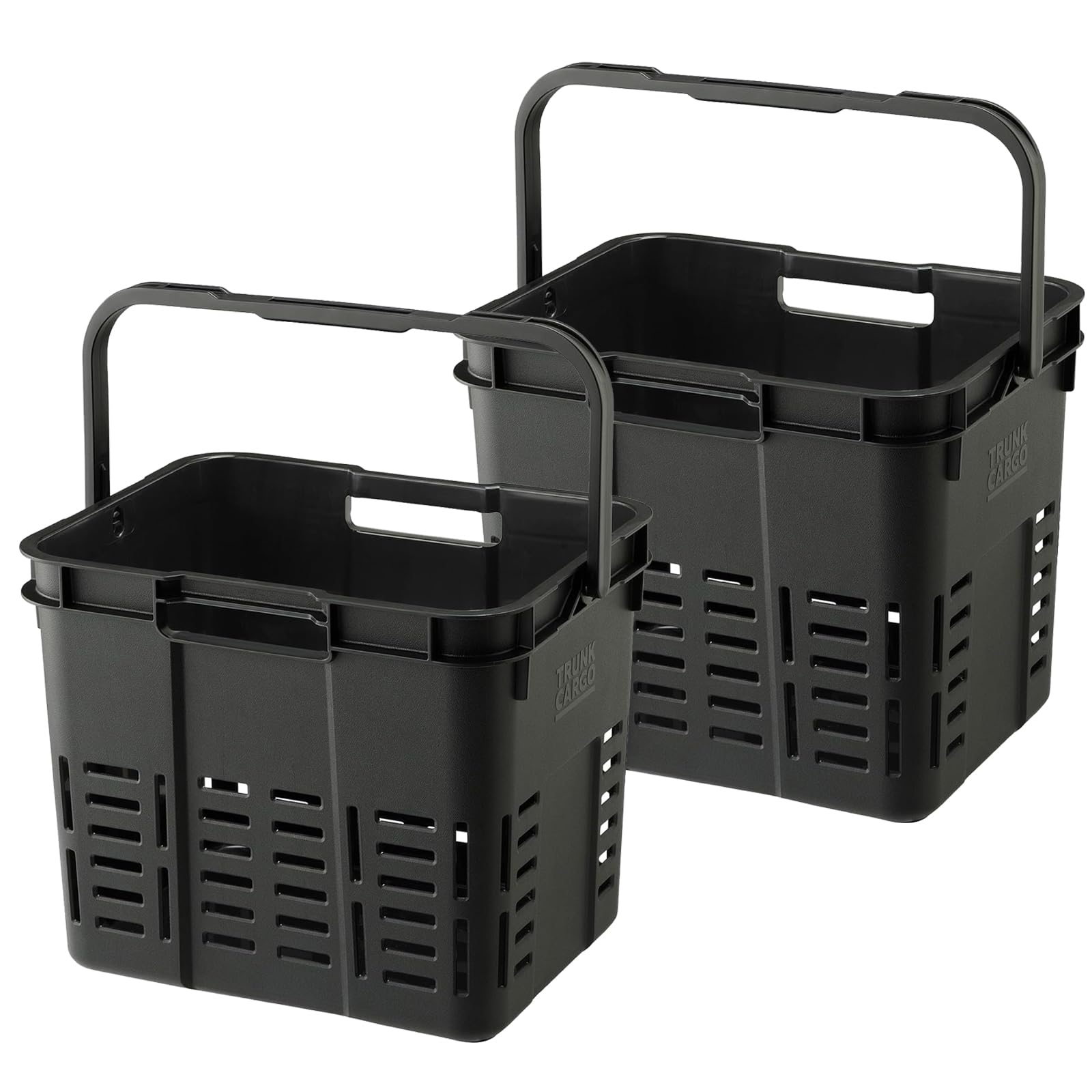 RISU GZBZ204 Trunk Cargo Mesh Cargo, Black, 3.6 gal (16 L), Set of 2, Made in Japan, Small Storage Case, Camping, Plastic, Stylish, Picnic Dividers