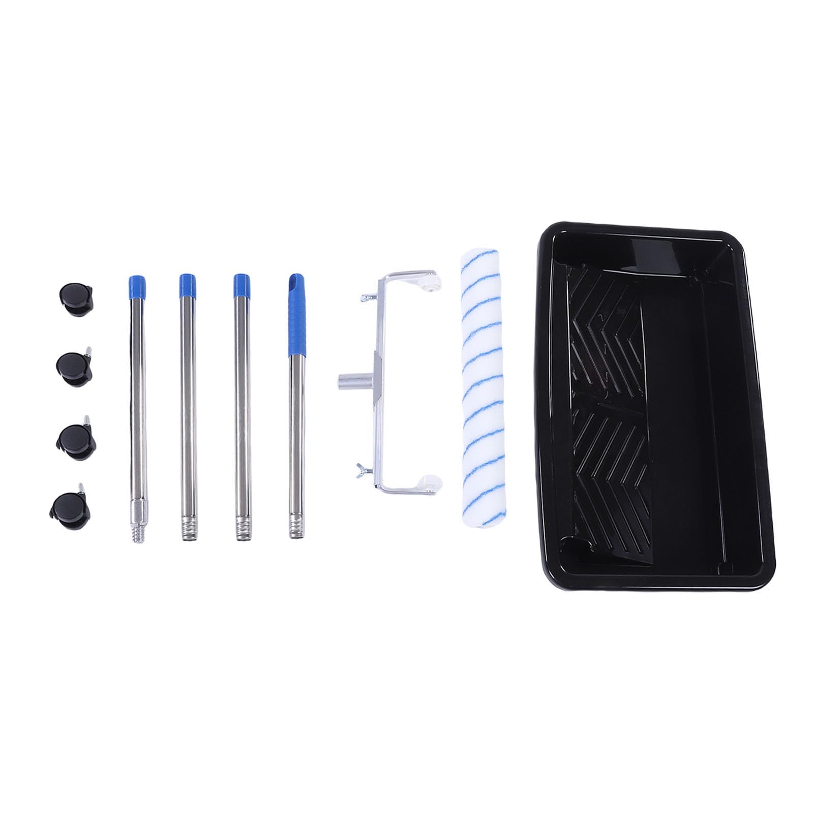 SEAFRONT 18-Zoll-Farbroller-Set, ABS-Edelstahl-Polyester-Malwerkzeuge mit Tablett und Verlängerungsstange, 45,7-cm-Rollenabdeckung, für DIY-Innenwände, Räume, Deckenanwendungen