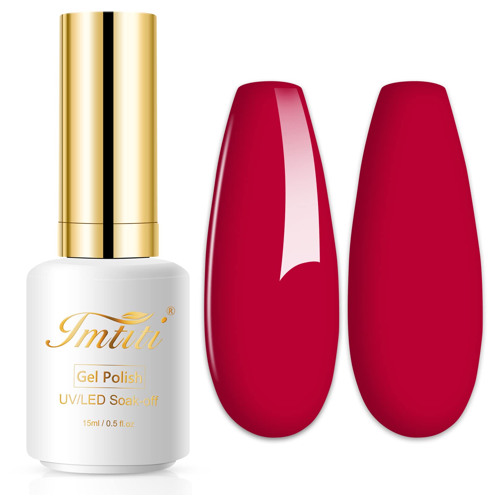 Imtiti Rose Red Gel Nail Polish, 1 pcs 0.5 Fl Oz, Soak Off, Non-Toxic, Toxin-Free, Glossy, Women's Nail Art Starter Kit