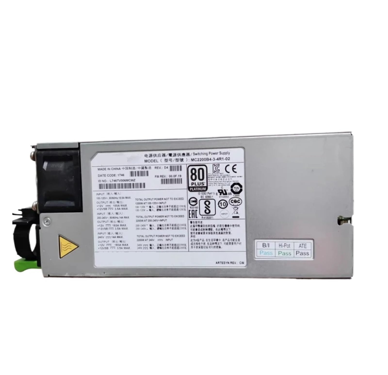 CLEUFWKO MC2200B4-3-4R1-02 2200W power supply 12V/183A