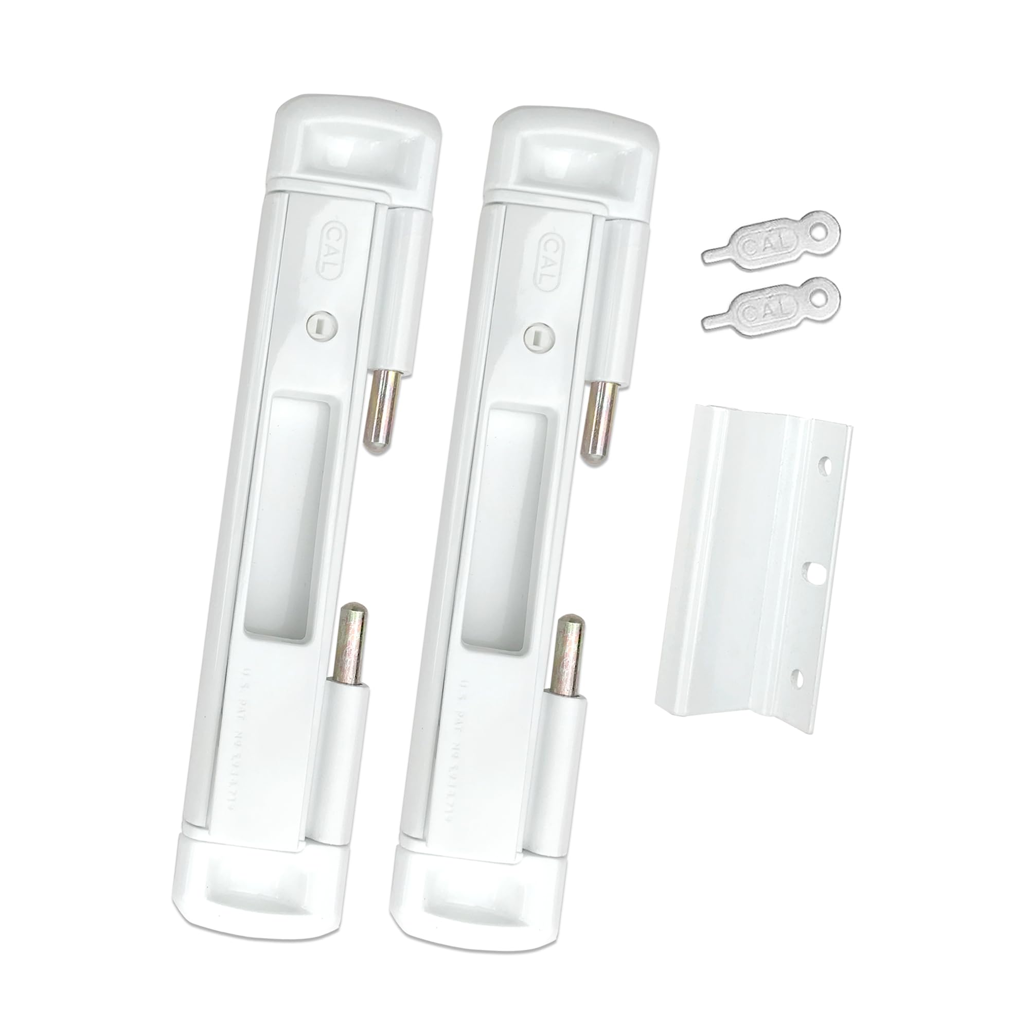 Double Bolt Lock for Sliding Glass Doors - Newly Patented - Advanced Technology to Keep Your Family Safe and Secure - High Security Lock - Virtually Burglar Proof (White 2-Pack)
