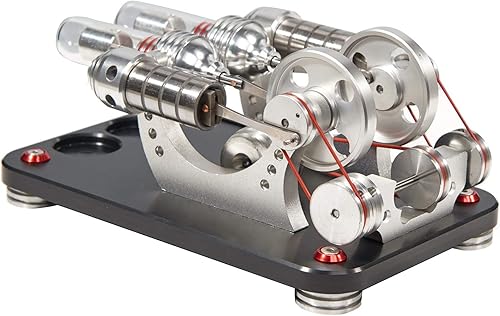 Miniatura 5 de Motor Stirling de aire caliente, modelo educativo, generador de energía eléctrica, kit de luces LED, kit de motor Stirling para adultos, juguete