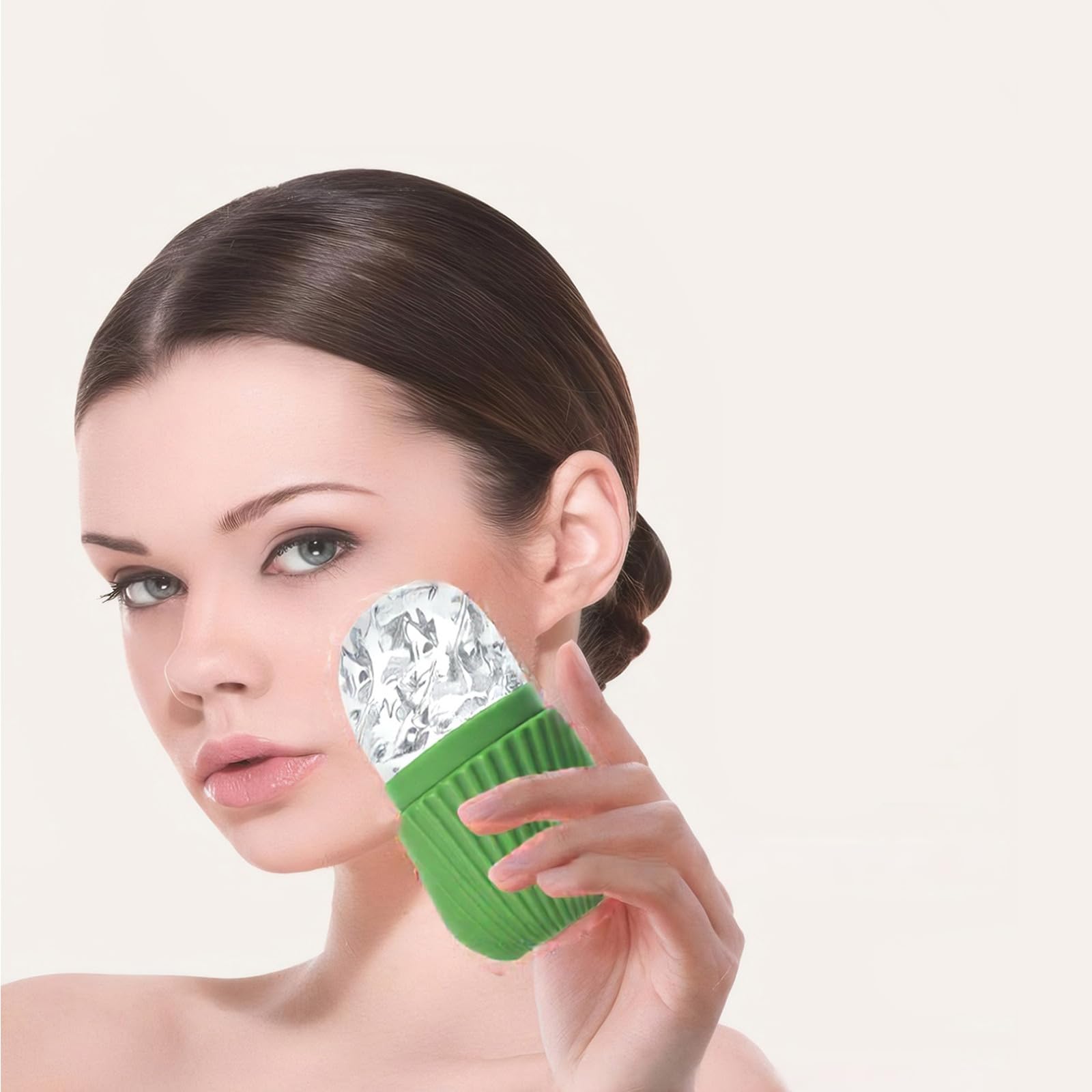Rodillo de hielo facial reutilizable, molde facial de silicona para apretar los poros, hinchazón, piel brillante, herramienta de belleza para terapia de frío para el cuidado de la piel en el hogar — view 9
