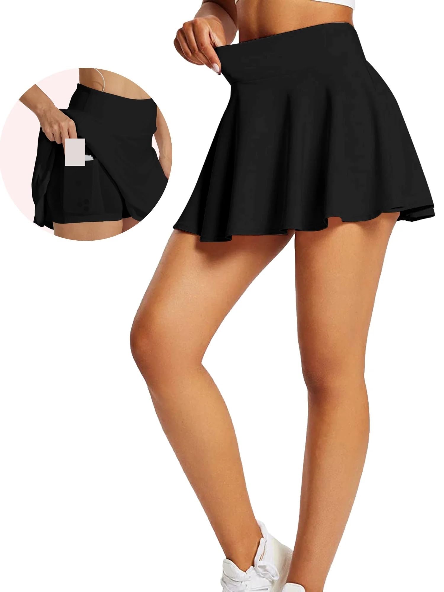 Sexy Faltenrock for Damen, hoch taillierter Sportrock for Tennis, lässiger Kurzrock, schnelltrocknender Tennisrock Für Tennis Golf Laufen