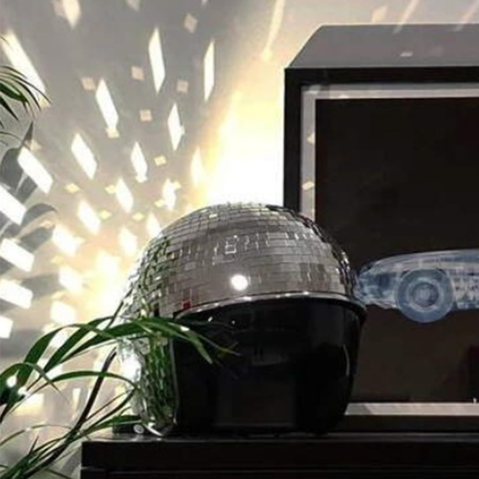 Kashyke Sfera da discoteca, casco da discoteca, cappello da discoteca, sfera da discoteca, argento oro, ultimale, specchio pieno con glitter, palla da discoteca, cappello per uomo e donna, Dj Club
