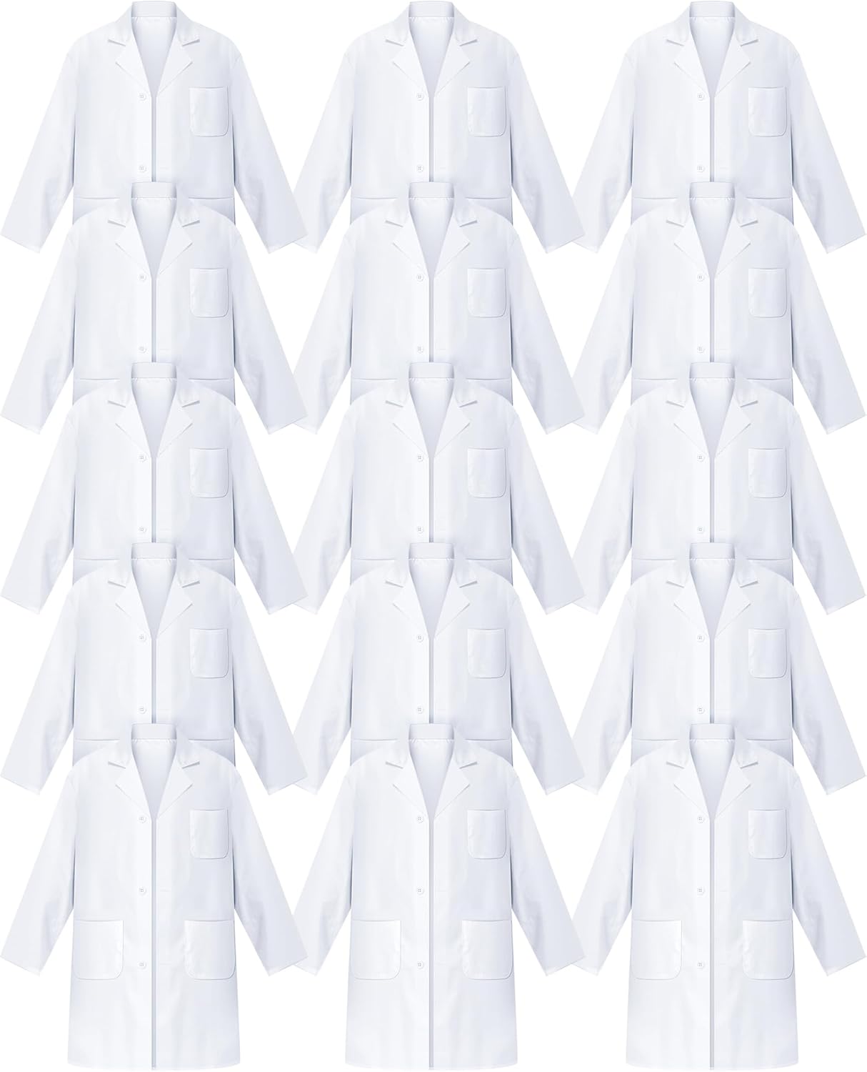 Cutecrop Unisex Professional Lab Coat Bulk for Women Men Doctor Costume Adults Long Medical Lab Coat for Halloween Cosplay