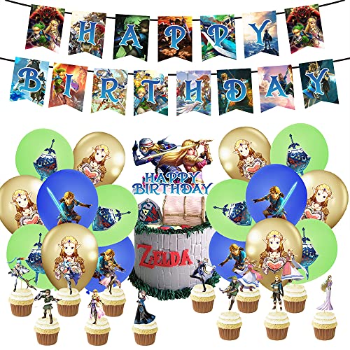 LKNBIF Set Decoraciones Fiesta Zelda 30 Piezas Set Decoraciones Cumpleaños Decoraciones Fiesta...