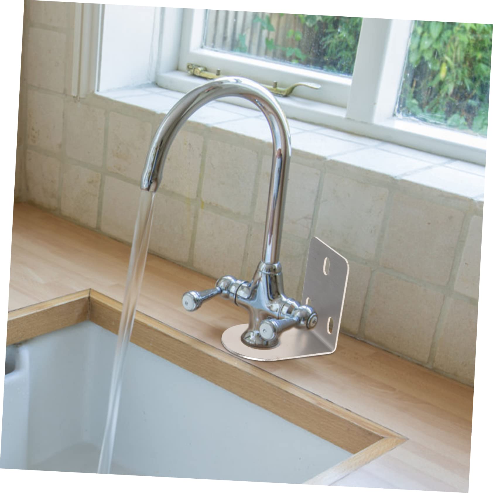 VILLCASE Faucet Hanging Plate Faucet Support Bracket No Drill Installation Brackets