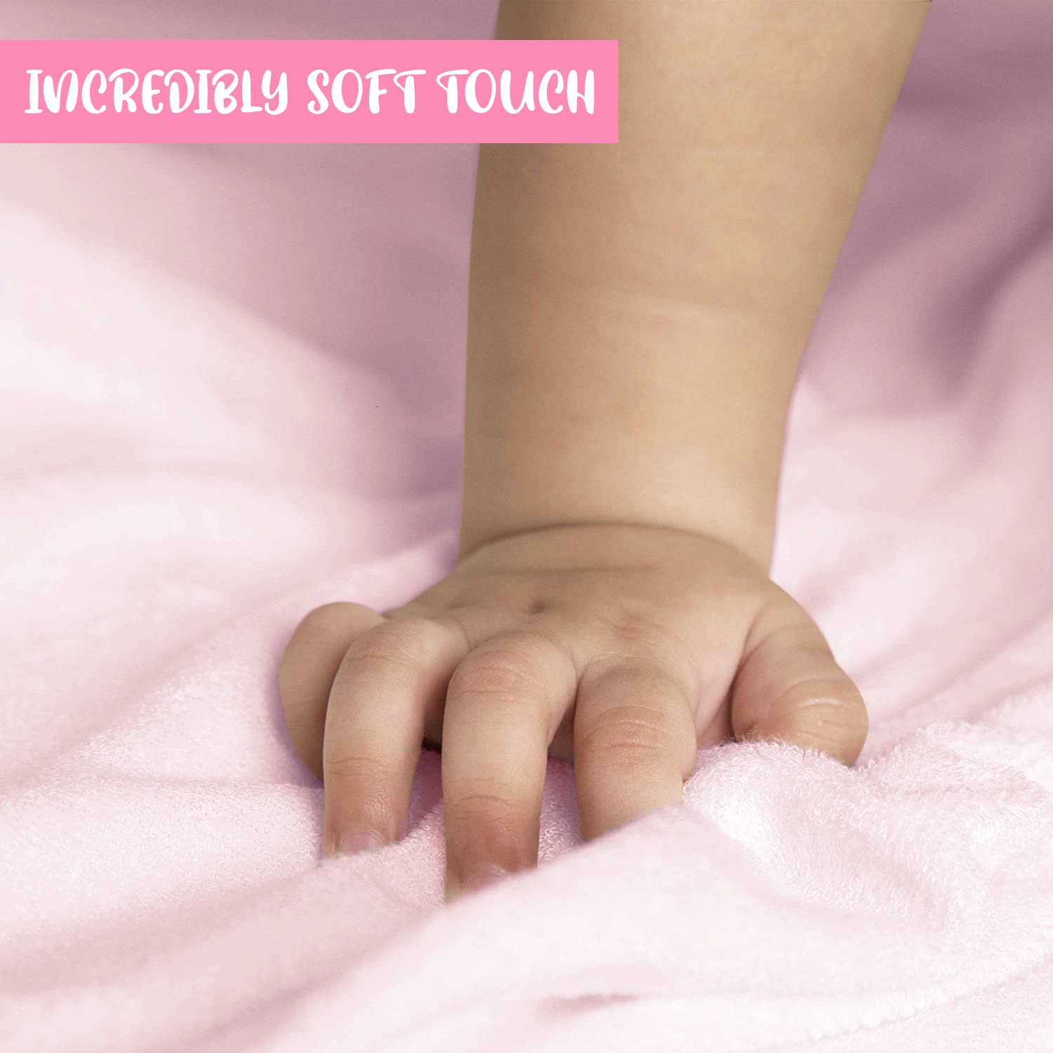 ZEYUMEE - Juego de 2 toallas de bebé con capucha de viscosa de bambú, color rosa y gris, lujosas, grandes y superabsorbentes, 76 x 76 cm, suaves y adecuadas para bebés, niños pequeños y niños, 400 g