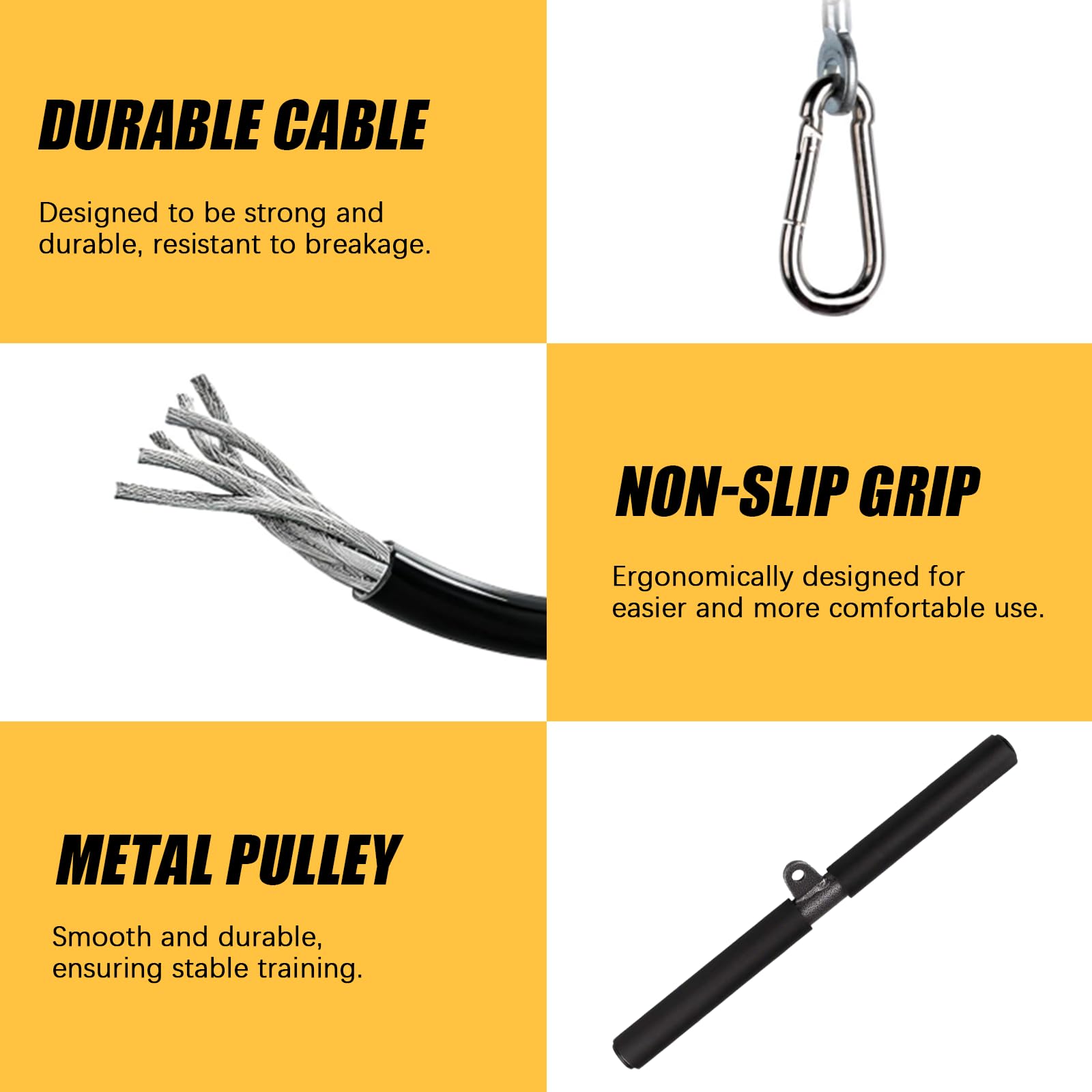 BRGD Sistemas de Poleas para Pesas para Gimnasio, DIY Triceps Polea Gym para Curls de Bíceps, Extensiones de Tríceps, Pulldowns Laterales, Remos y Aperturas