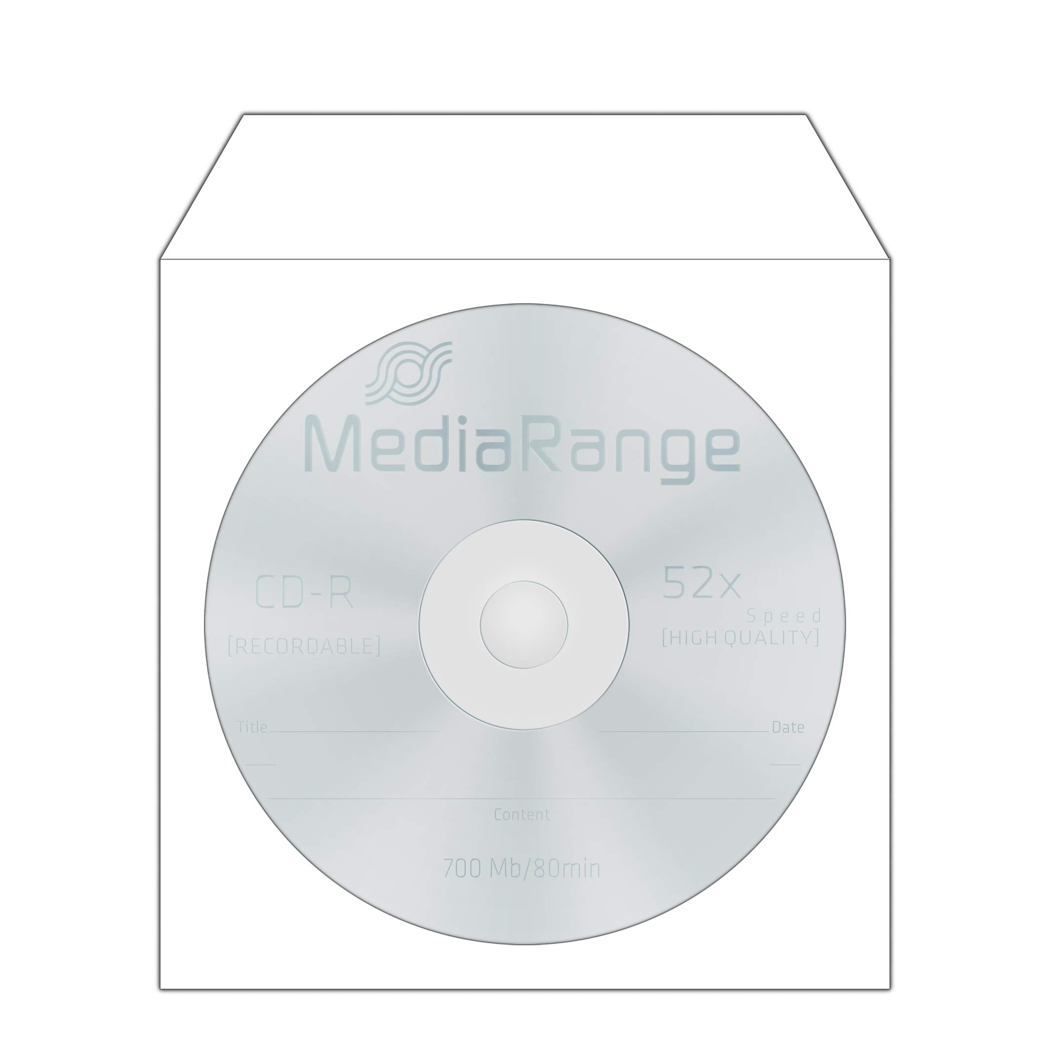 MediaRange BOX62 Torebki papierowe CD (100) z naklejką i oknem